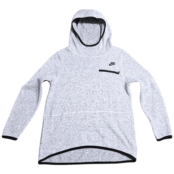 Nike Wmns Tech Summit Sportswear Hoodie Sz M Funnel Neck High-low Heather Gray - Picture 4 of 12